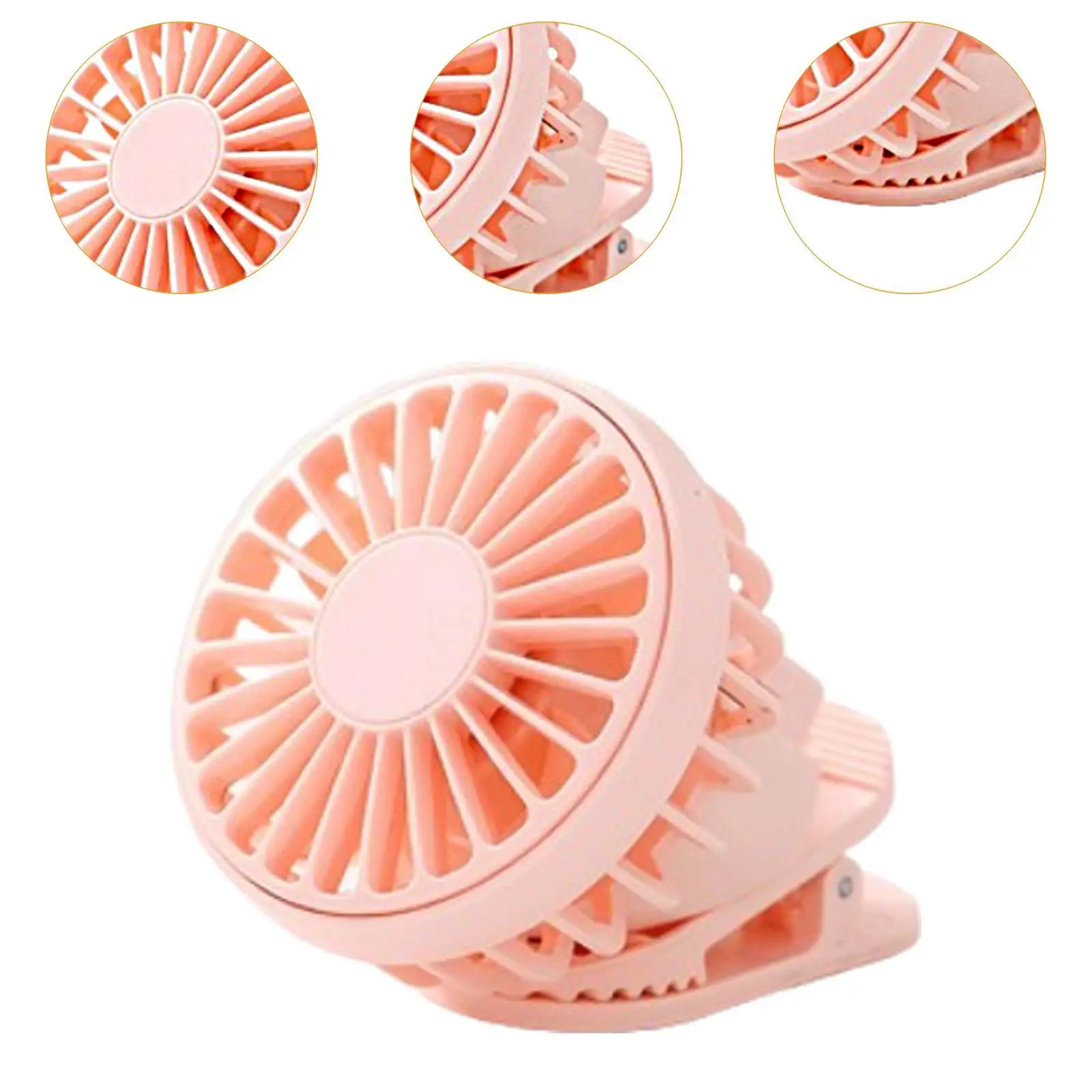 Clip on Fan Lightweight USB Three Speed Wind Speed Personal Fan Hands Free for Fishing Hiking Barbecue Travel Outdoor Activities