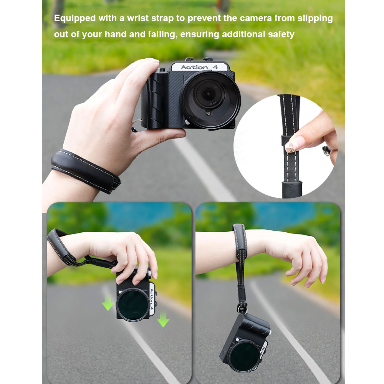 

Street Grip Vlog Holder Combo Camera Grip Holder For DJI Action5pro/4/3 Camera Grip and UV Filter+Lens Cap+Wrist Strap Accessory