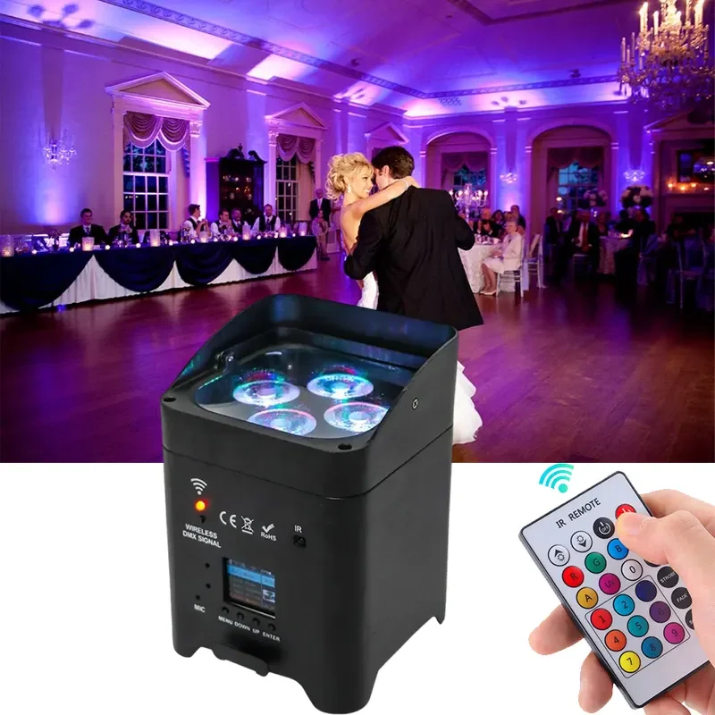 APP واي فاي التحكم عن بعد 4x18 واط RGBWA + UV بطارية LED الاسمية ضوء عرض مسرحي ديسكو DJ نادي الحفلات بار المرحلة ضوء عرض الحدث #2
