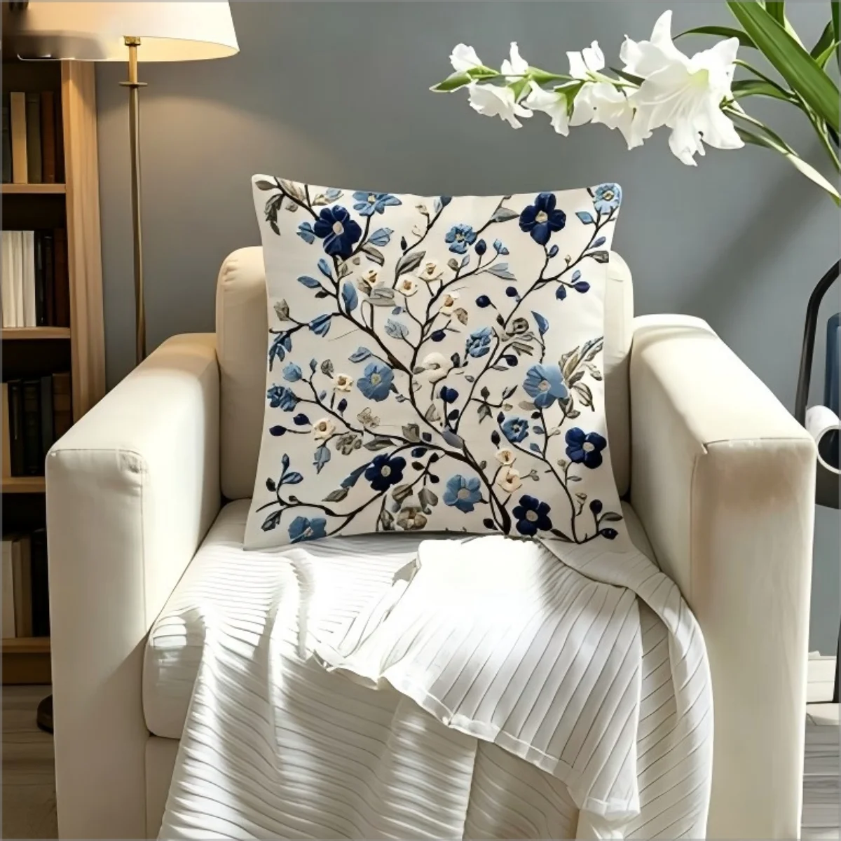 Fodera per cuscino blu con mot - Pillow Cover 20X20 recensione e prezzo