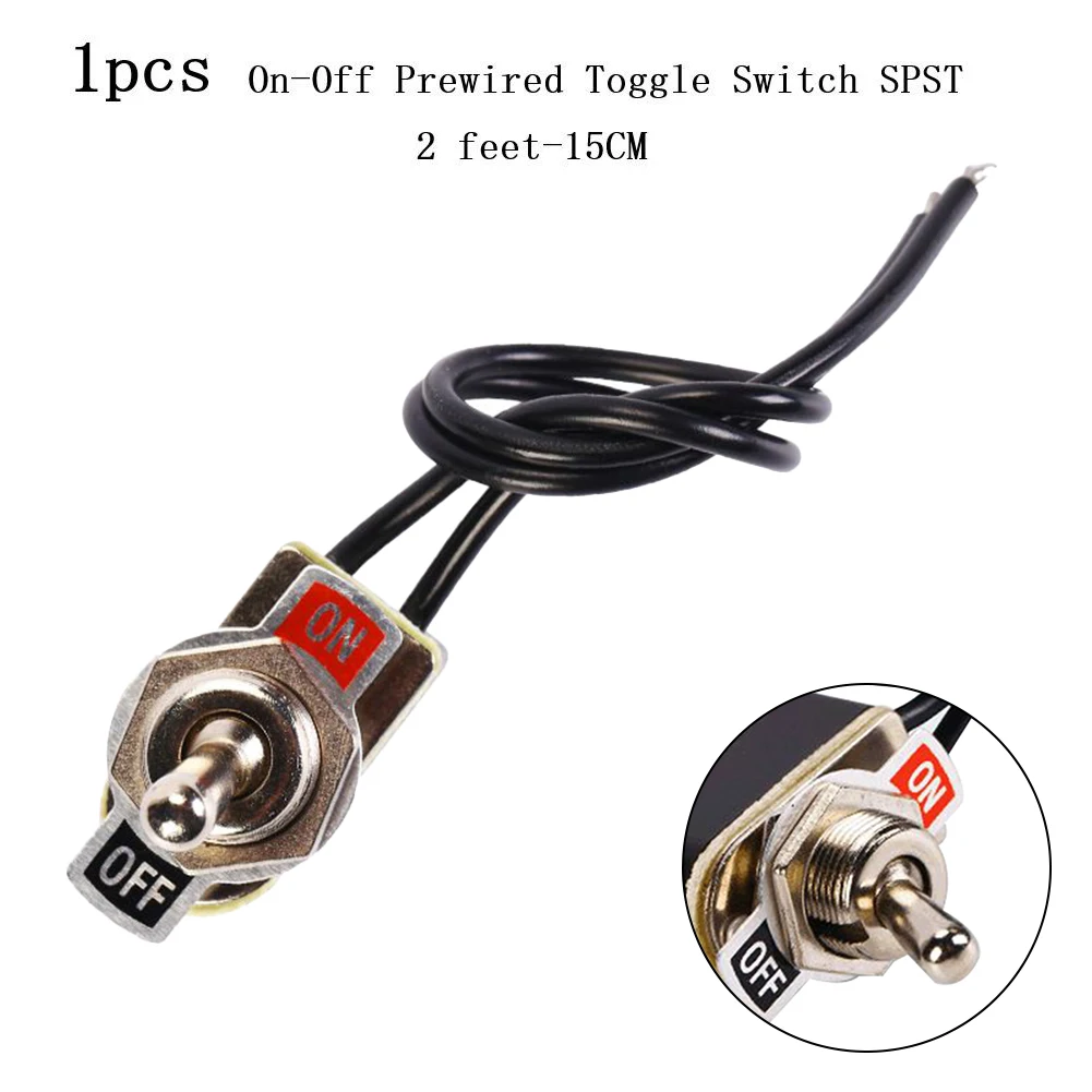 1PCS 2 Foot ON/OFF Prewired Rocker For Toggle Switch SPST 6A/125V With Wire Switch Power Tool Parts Accessories