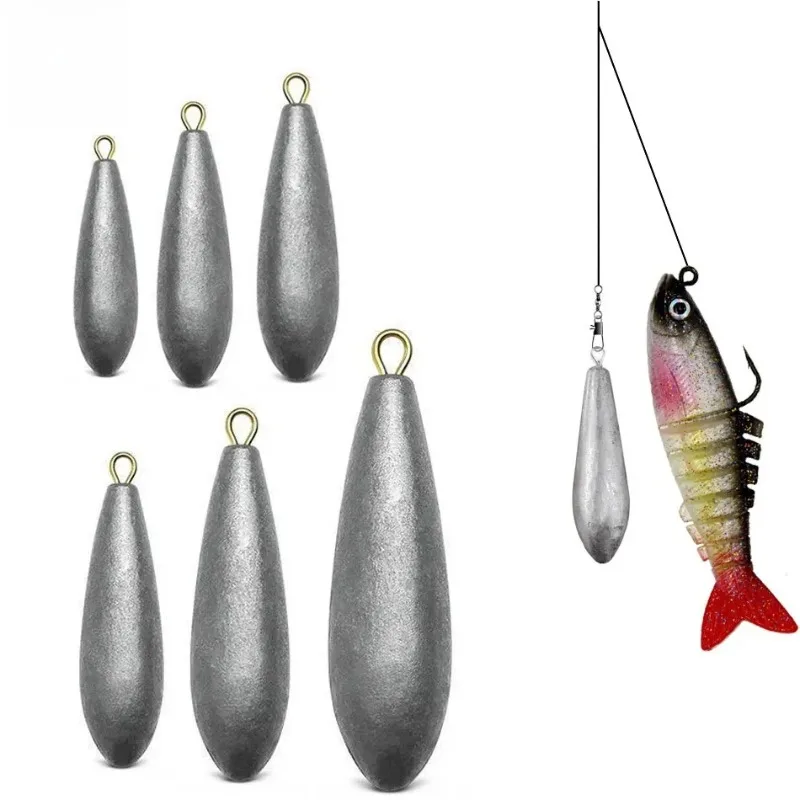 

Willow Leaf Type Lead Sinker Fishing Accessories Willow Leaf Type Strong Lead Sinker with Ring Long Strip Fishing Tools