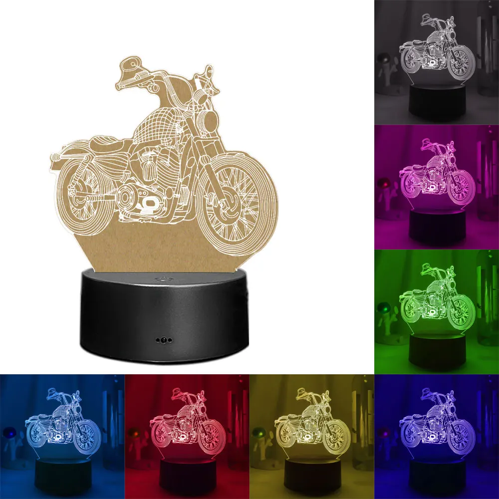 Airplane Car Motorcycle 3d Night Light Usb Touch Table Lamp Decoration Bedside Nightlight Child Birthday Christmas Gifts for Kid