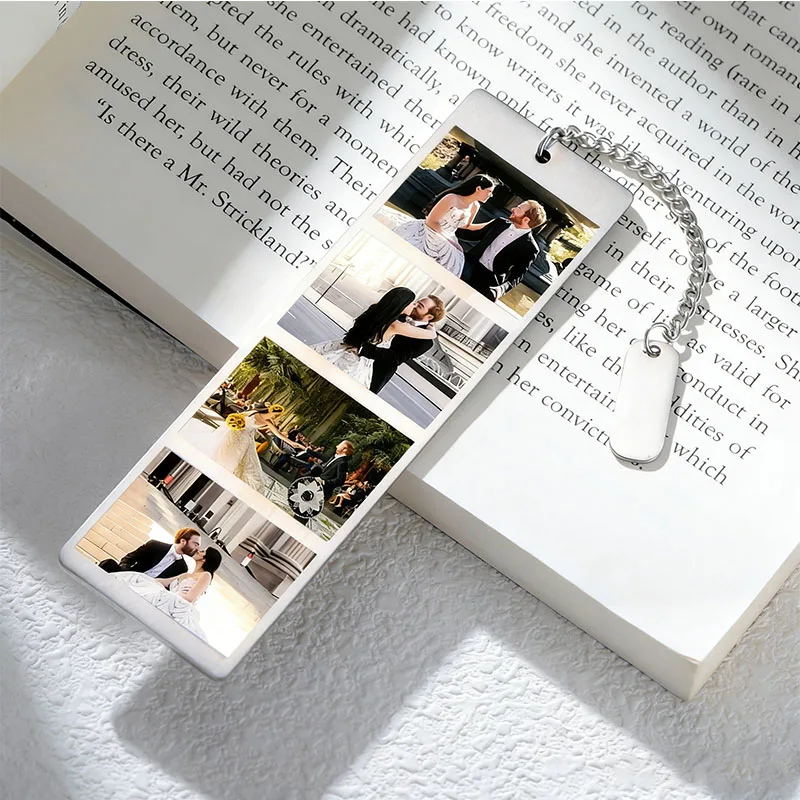 

Custom Wedding Photo Bookmark Personality Stainless Steel Custom Made Ornaments Couples' Anniversary Gift Leave Memory Moment
