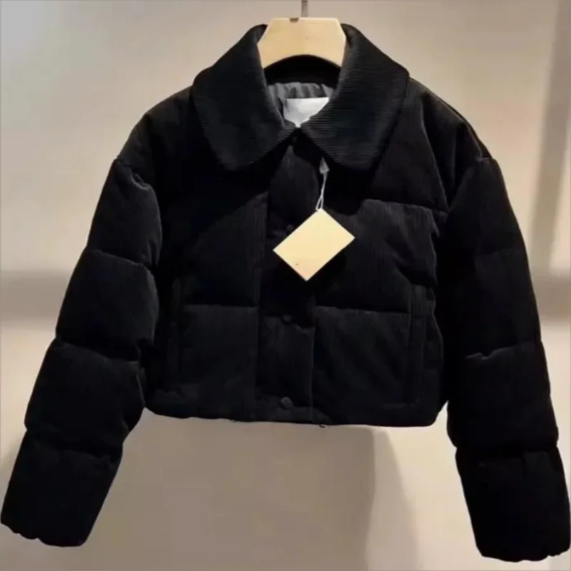

Corduroy Cotton Padded Casual Loose Black Short Parkas 2025 NEW Winter Thick Warm Parka Coat Women Solid Jacket Outwear Female