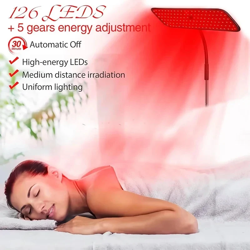 

25W LED Red Light Therapy Lamp with Stand–660nm&850nm Near Infrared Light Device for Facial Skin Care & Muscle Joint Pain Relief
