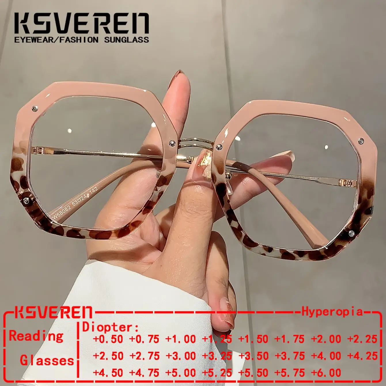 

Big Frame Irregular Blue Light Blocking Reading Glasses Women Antifatigue Computer Presbyopic Eyewear Prescription Optical Lens