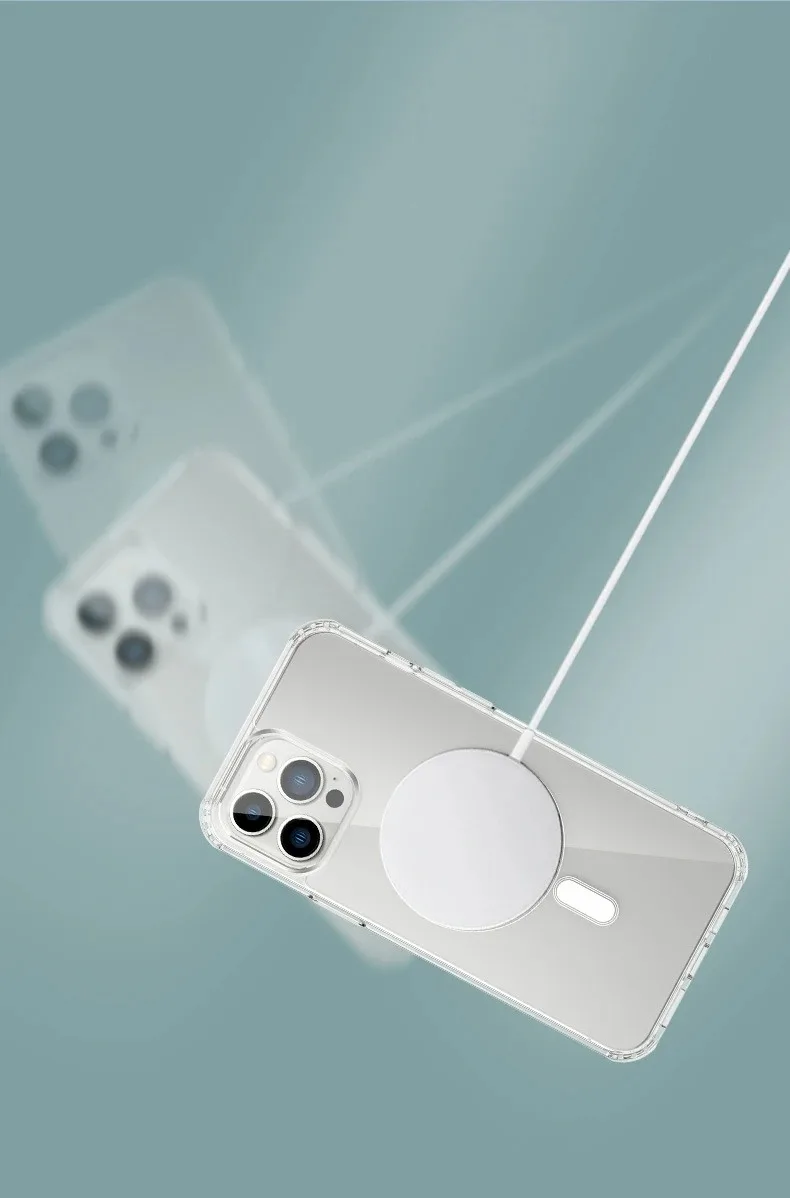 Magnetische Anti-Vergilbungs-Slim-Transparent-Hülle für iPhone 18 17Air 16 15 14 11 ProMax 13 12 MINI Stoßfeste Durchsichtige Handyhülle – Detail 4