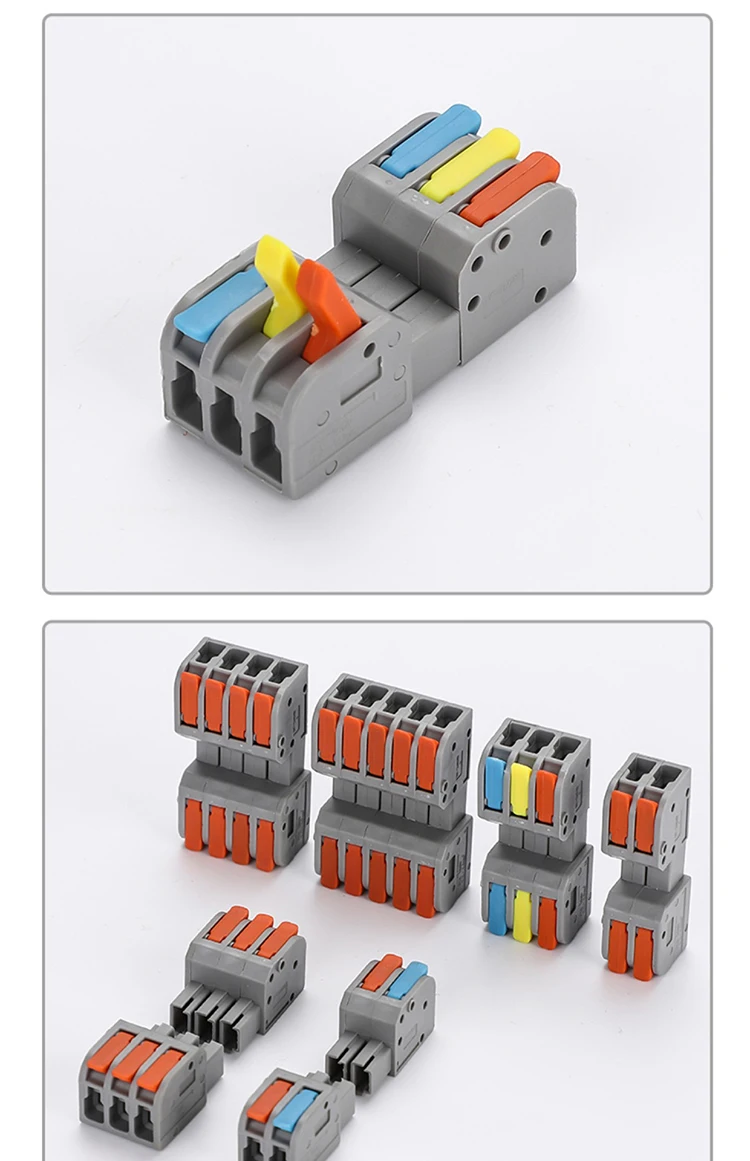 Männlich weiblich Docking Mini Quick Wire Connector Universelle kompakte elektrische Verkabelungsanschlüsse Push-in-Leiterklemmenblock – Detail 11
