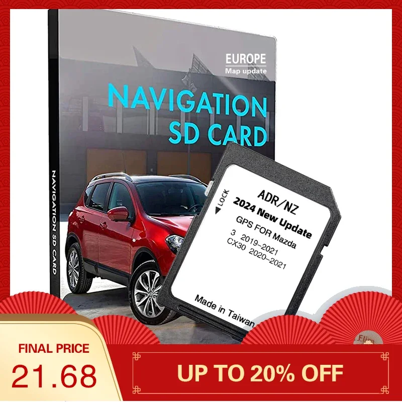 

2024 Australia New Zealand Maps SD Card Update GPS Navigation for Mazda 3 CX-30 2019-2021 Vehicle 16GB Memory Card