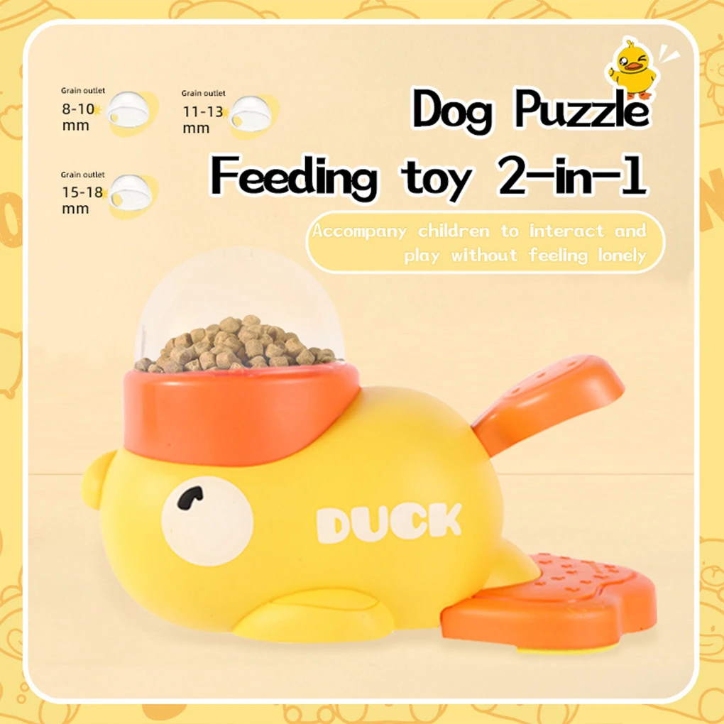 Interactive Dog Toys Fun Mealtime With Duck-Shaped Slow Feeder For Dogs Treat Dispensing Dog Toys