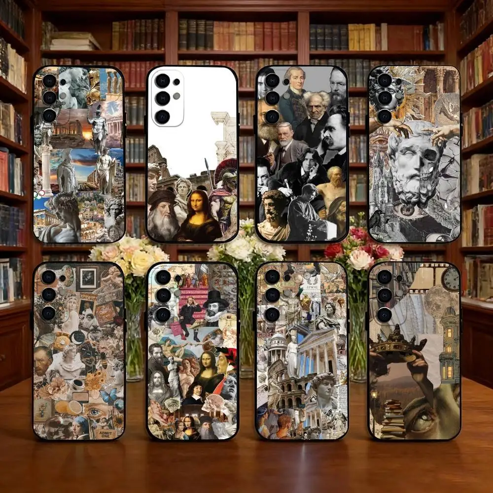 Renaissance theme Phone Case For Samsung S25,S24,S21,S22,S23,S30,Ultra,S20,Plus,Fe,Soft Silicone Black Cover