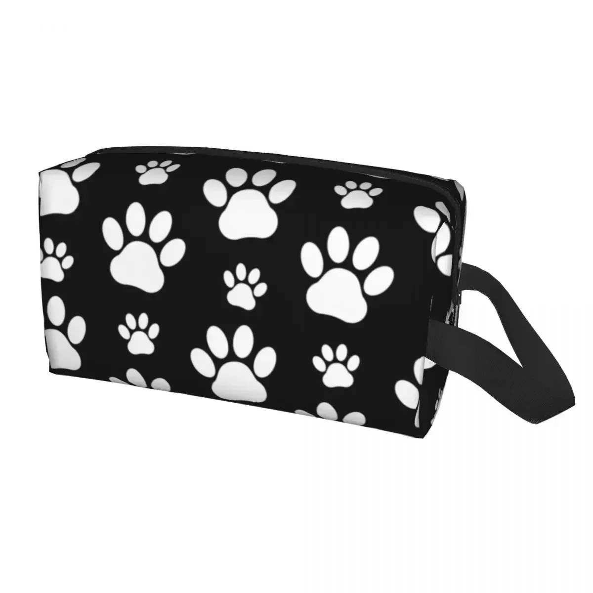 Travel Puppy Pretty Paw Pattern Toiletry Bag Kawaii Dog Paws Prints Pet Makeup Cosmetic for Beauty Storage Dopp Kit Case