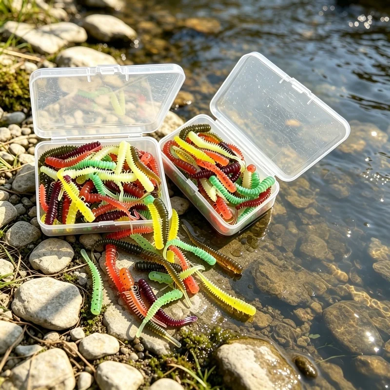 50/100 Stück Mini Weicher Angelköder 0,45g/45mm Meeresköder Bass-Jig Wobbler Schwimmköder Künstlicher Köder Angelzubehör