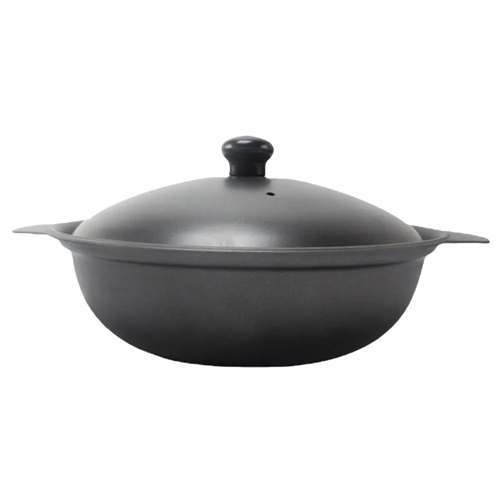 

Iron Casserole Kitchen Stewing Pot Stable Non-Deforming Cooking Pot Double Handle Gas-Saving Kitchen Cookware Iron Casserole