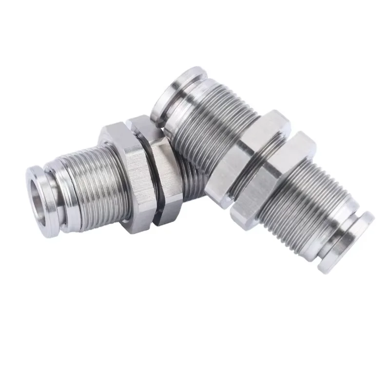 304 Stainless Steel Pneumatic Connector PM Partition Metal Quick Coupling Plug 4 6 8 10 12 16mm Trachea Connector