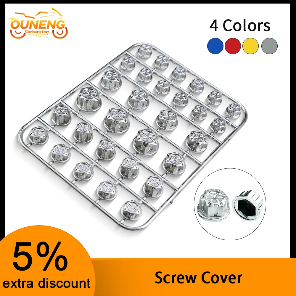

Universal Motorcycle Screw Nut Covers Bolt Cap Decoration With 4 Colors Available For Honda Yamaha Suzuki Kawasaki Scooters