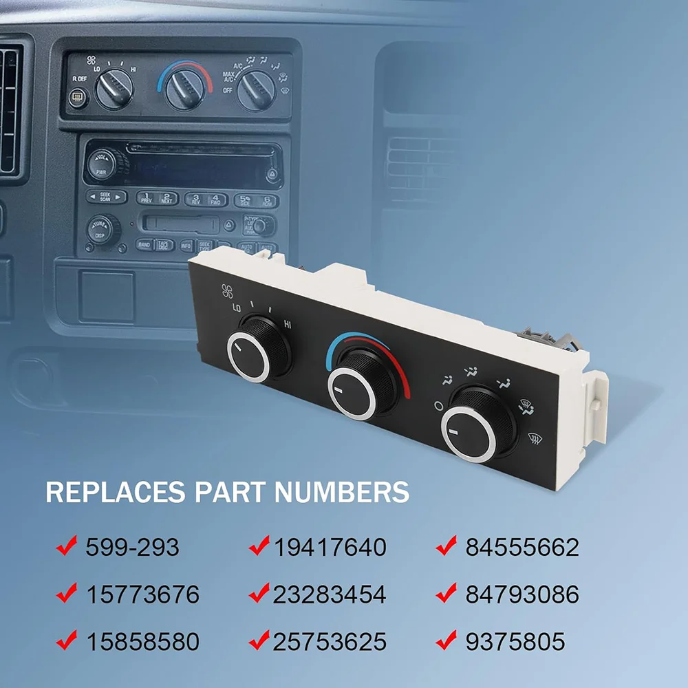 Front A/C Heater Climate Control Module for 2001-2012 2013 2014 Chevrolet Express 1500 GMC Savana 1500 599-293 Car Accessories