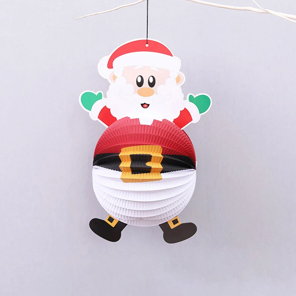 

2Pcs Christmas Lanterns Hanging naments Home Decor DIY Paper Cartoon Patterns Reindeer Decorations Party Scene Indoor