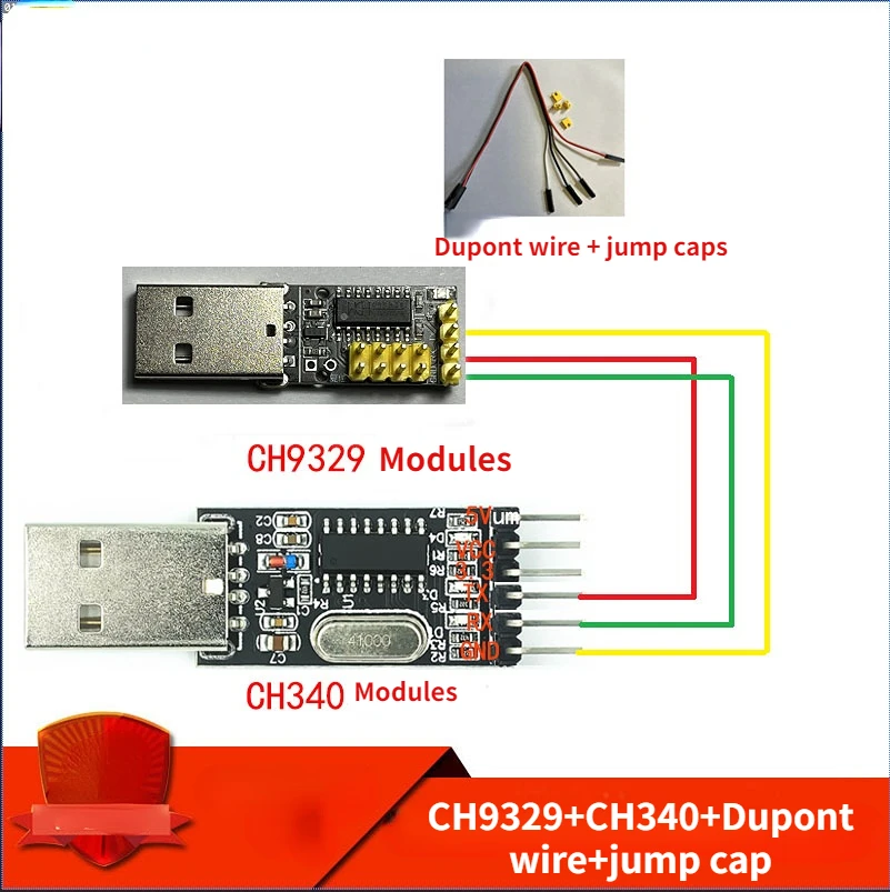 CH9329 USB Driver-free TTL to HID Serial to USB Keyboard and Mouse Module Keyboard and Mouse Chip