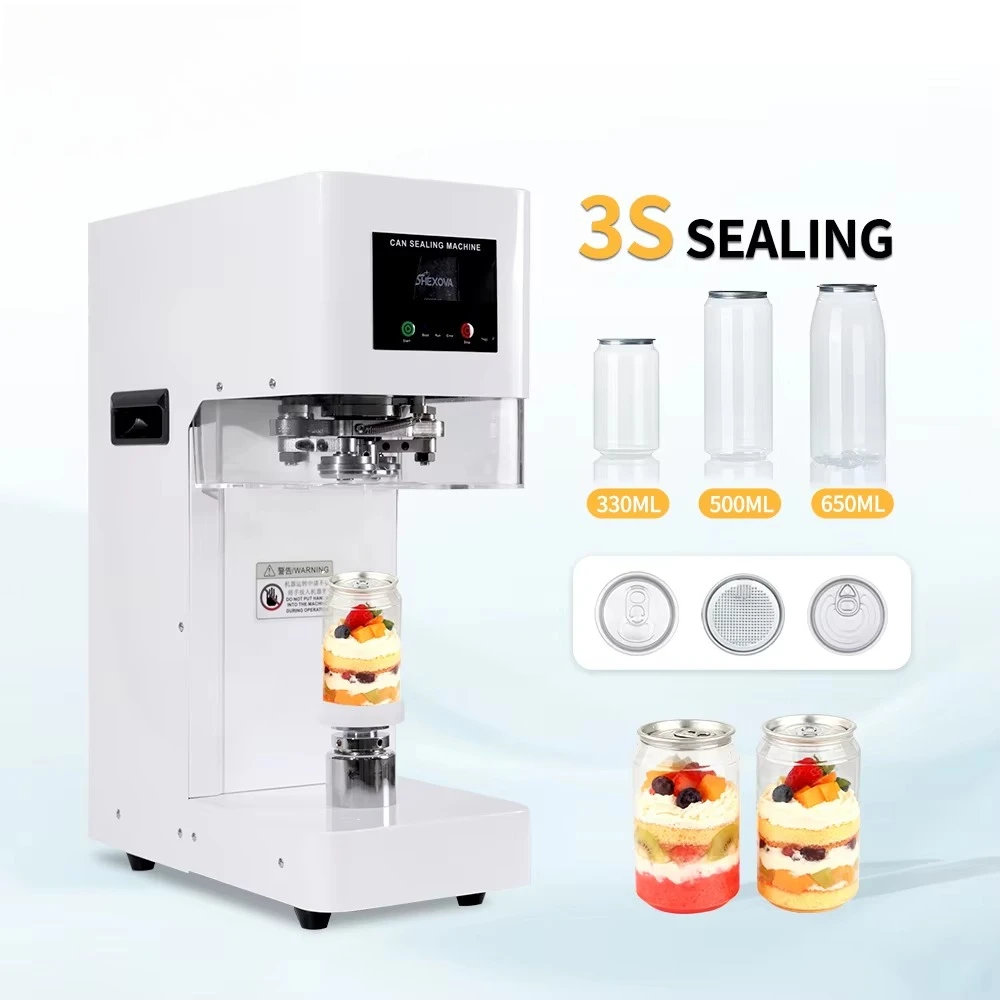 

TULX CE High Quality Electric Can Sealing Machines for Plastic Bottle White Automatic Can Sealing Machine With Full Open Lid