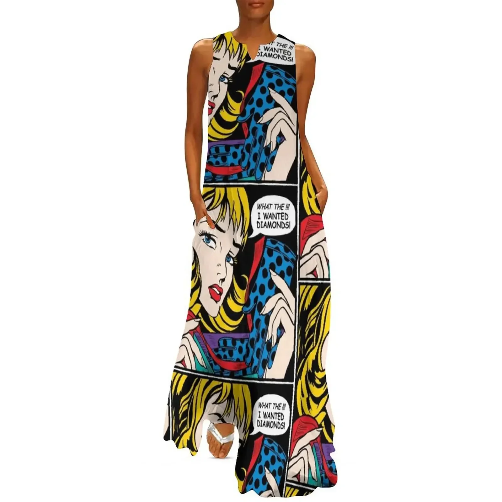 

Pop Art - 'What the !!! I wanted Diamonds' Long Dress fairy dress Dance dresses dress korean style evening ladies