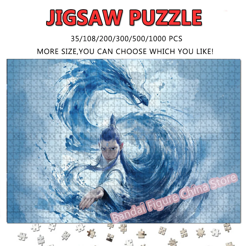 

Ao Bing китайские аниме пазлы Ne Zha мультфильм фильмы принт 108/200/300/500/1000 шт. пазлы для взрослых распаковывающие игрушки