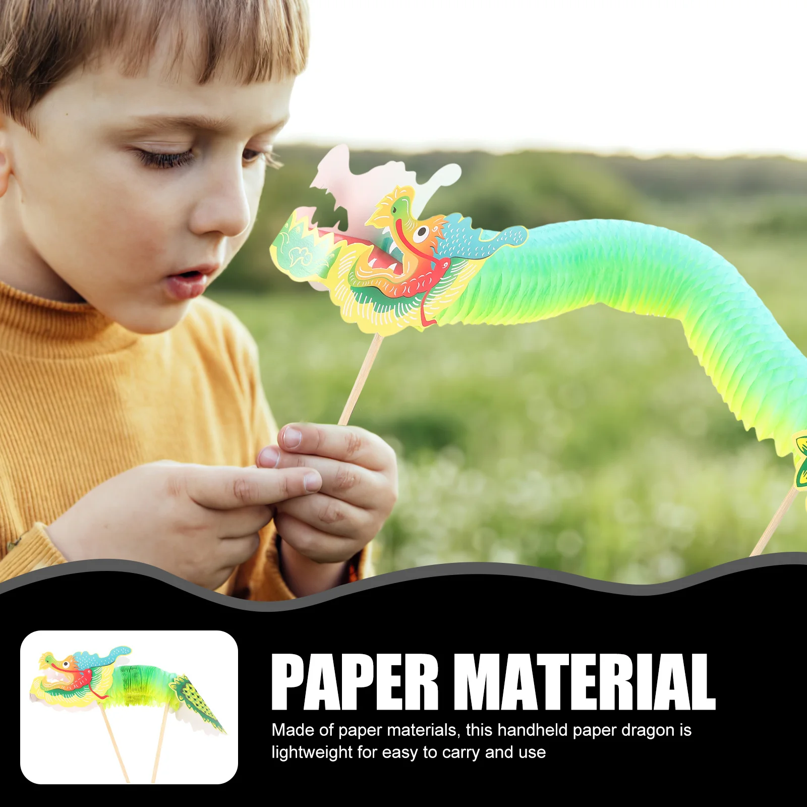 

5Pcs Chinese New Year Paper Dragon Handheld Decoration Party Supplies Spring Festival Photo Props Dragon Ornament