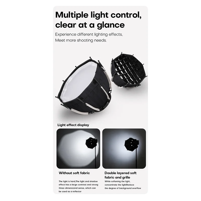 ABZZ-30Cm Octagonal Softbox Mini Bowens Mount Quick Release Honeycomb Grid Softbox For ZU60 Or M60 COB Fill Light Studio - Image 3