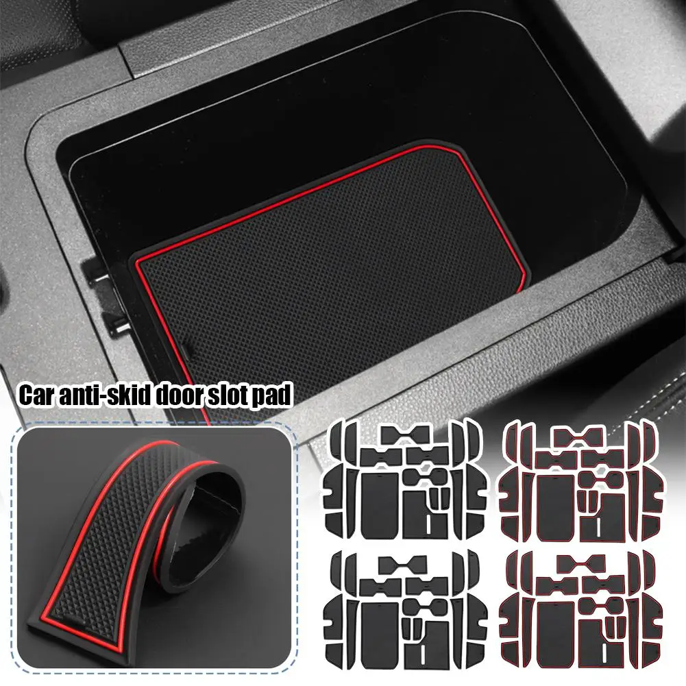 1 Set Car Anti-skid Door Slot Pad For 24 ForToyota PRADO LC250 Left/Right Hand Drive PVC Dust Mat Water Cup Slot Storage Pad