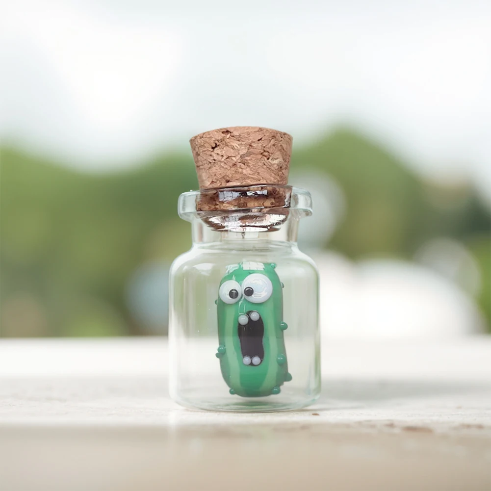 Urning Pickle Jar Ornament Handmade urling Pickle Glass Bottle Model Resin urling Pickle Sculpture for Home Room Decor