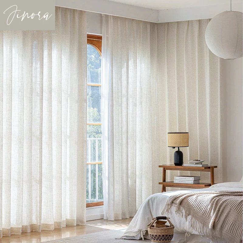 Cotton and Linen Texture Trans - Linen Curtain Eyelet recension och pris
