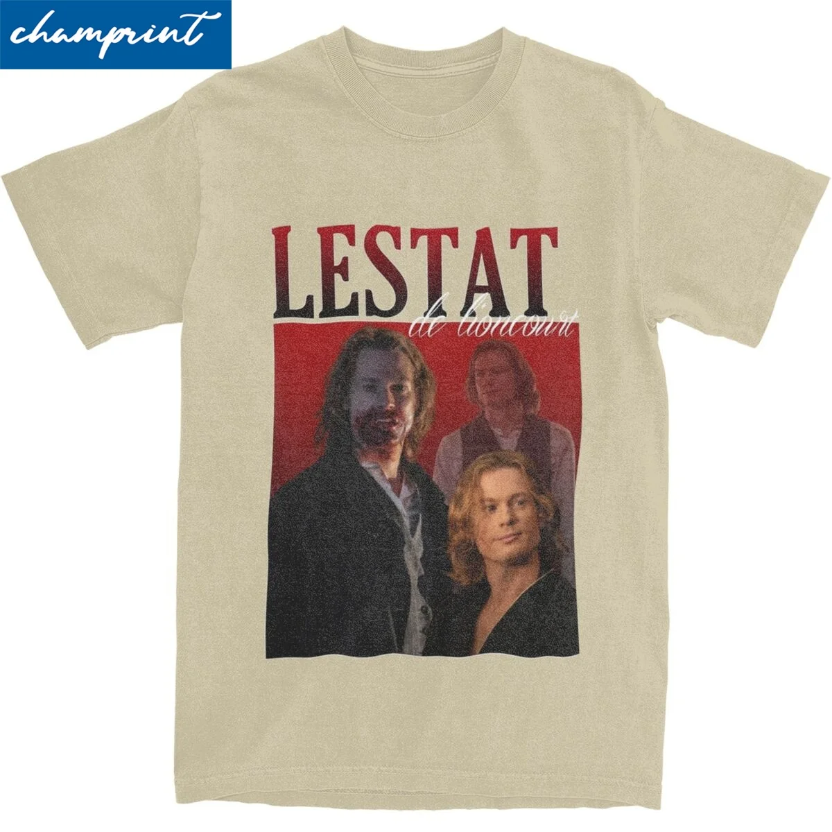 Lestat De Lioncourt 90s Vintage Tshirts Men's Cotton Tops Shirts Retro Interview with the Vampire Crewneck Short Sleeve