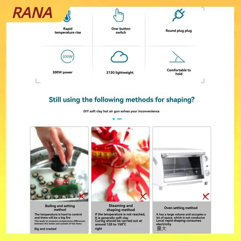 

RANA Hot Air Gun 220V Soldering Temperature Blower Gun DIY Electric Power Hot Dryer Mini Heat Gun For Shrink Tubing EU Plug