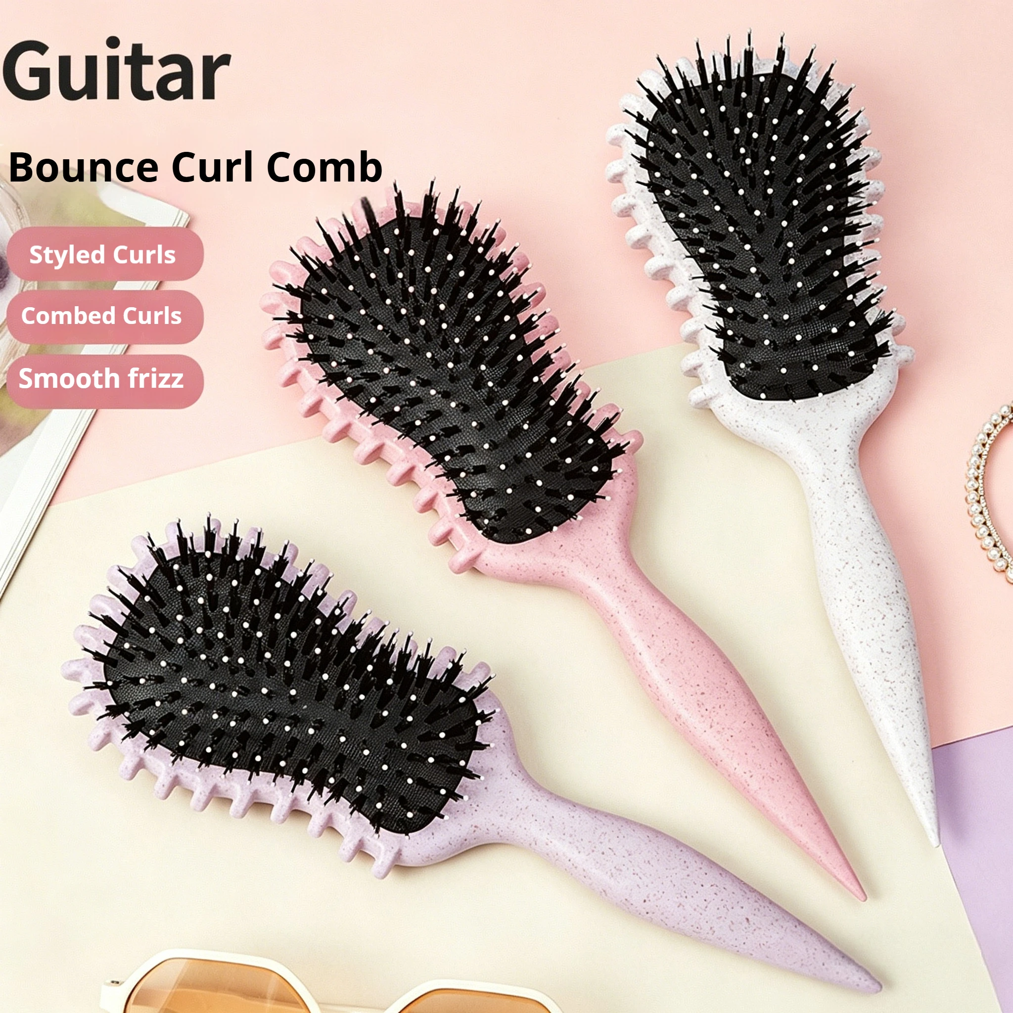 

3D Bounce Curl Hair Brush Detangler Comb Air Cushion Scalp Massage for Curly Hair Styling
