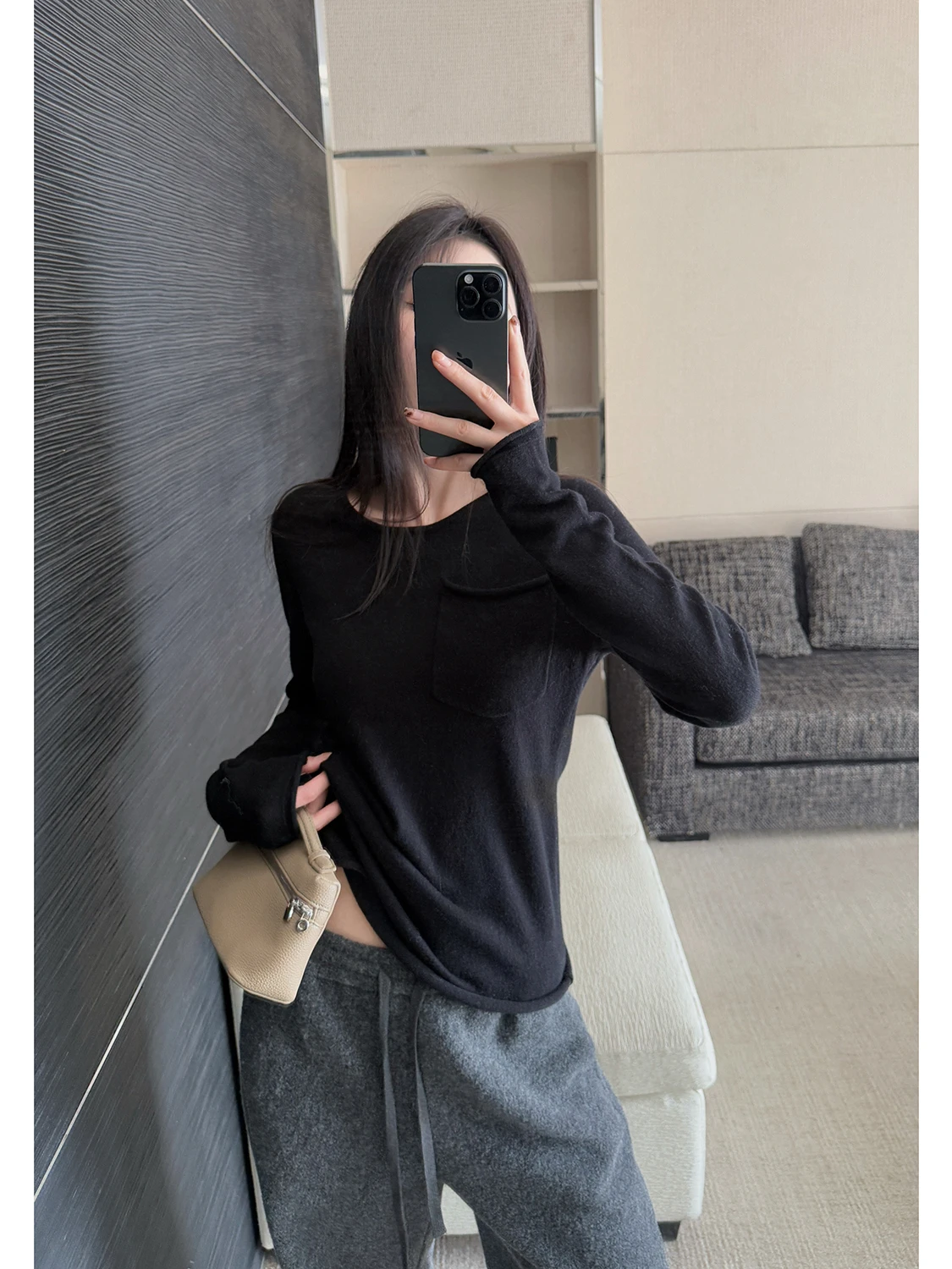 

Полная шерсть Long Sve, теплый базовый слой Roll ket, повседневный свободный крой, женский вязаный топ, белая внутренняя одежда, повседневный Sle