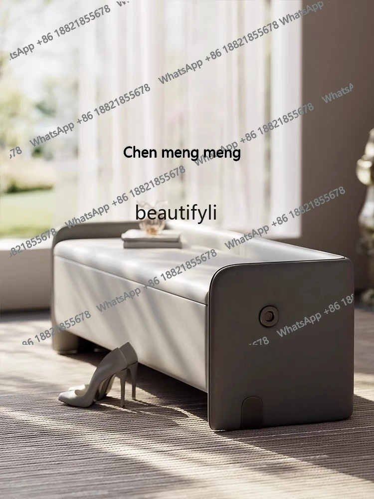 Легкая роскошная прикроватная тумбочка для спальни, современная кровать для хранения вещей, домашний табурет для смены обуви из цельного дерева, гардеробная, табурет для дивана H