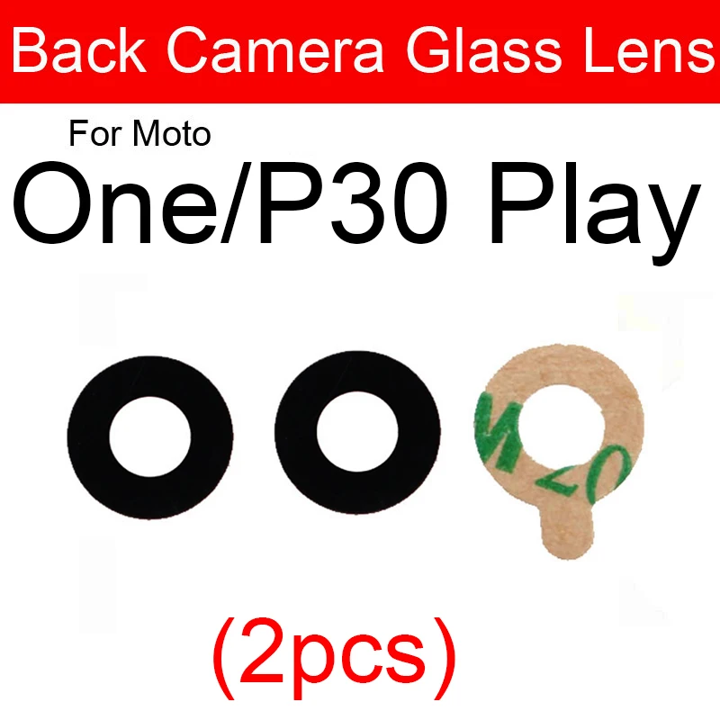 Rear Main Camera Glass Lens With Adhesive Sticker For Motorola Moto One Vision Power Action Macro Hyper Zoom Fusion+ P30 Play