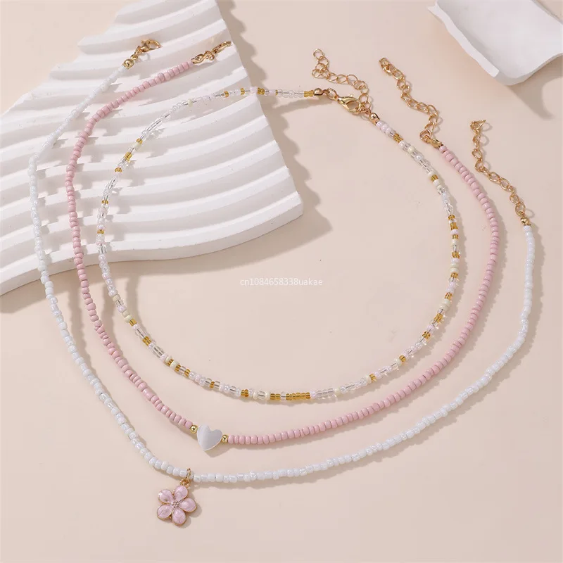 Bohemian Multilayer Rice Bead Chain Clavicle Necklace Vintage Acrylic Turtle Starfish Shell Pendant Choker Women Beach Jewelry image 4