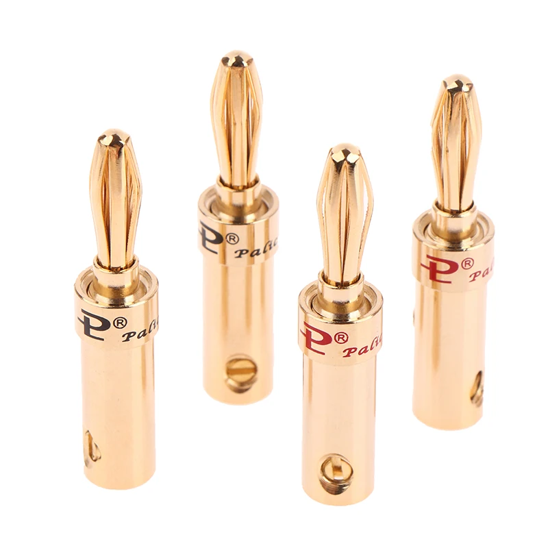 2PCS Gold-plated Copper Cross Banana Speaker Plug Connector Adapter Audio Banana Connectors For Speaker Wire Amplifiers