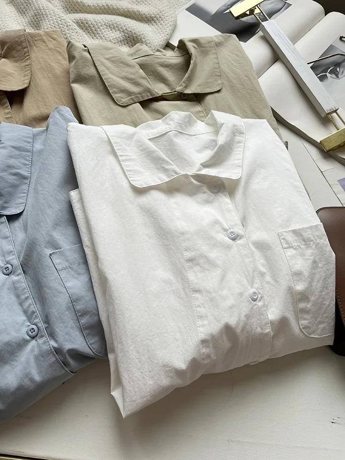 Camisas de manga curta das mulheres algodão shirring pittuck estilo fino minimalista simples urbano senhora do escritório elegante moderno profissional