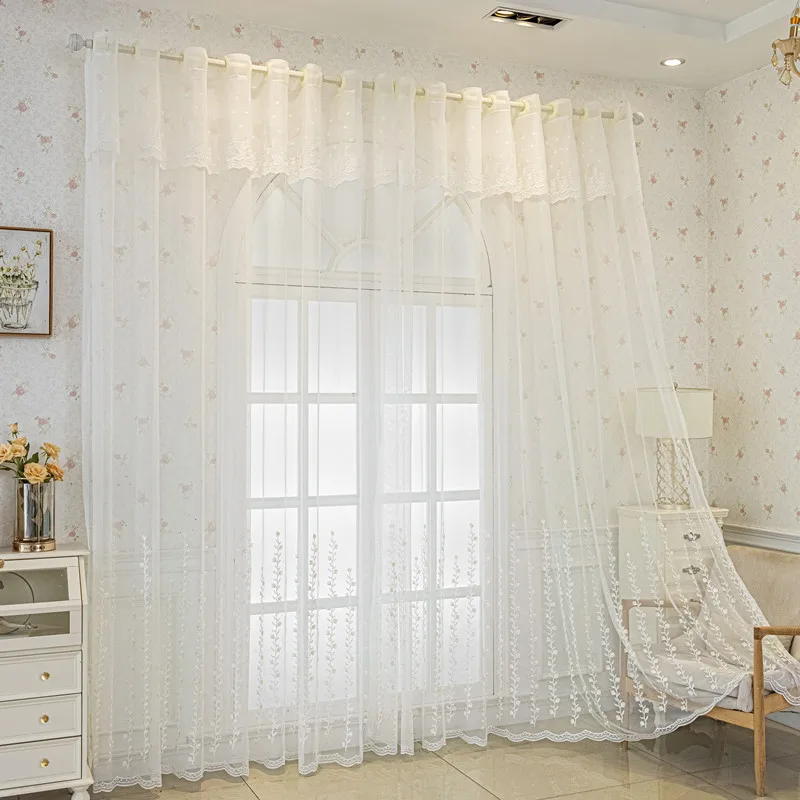 Luxury Fantasy Gauze Curtains for Living Dining Room Bedroom Relief Window Screen Background Beauty Beauty Salon Partition