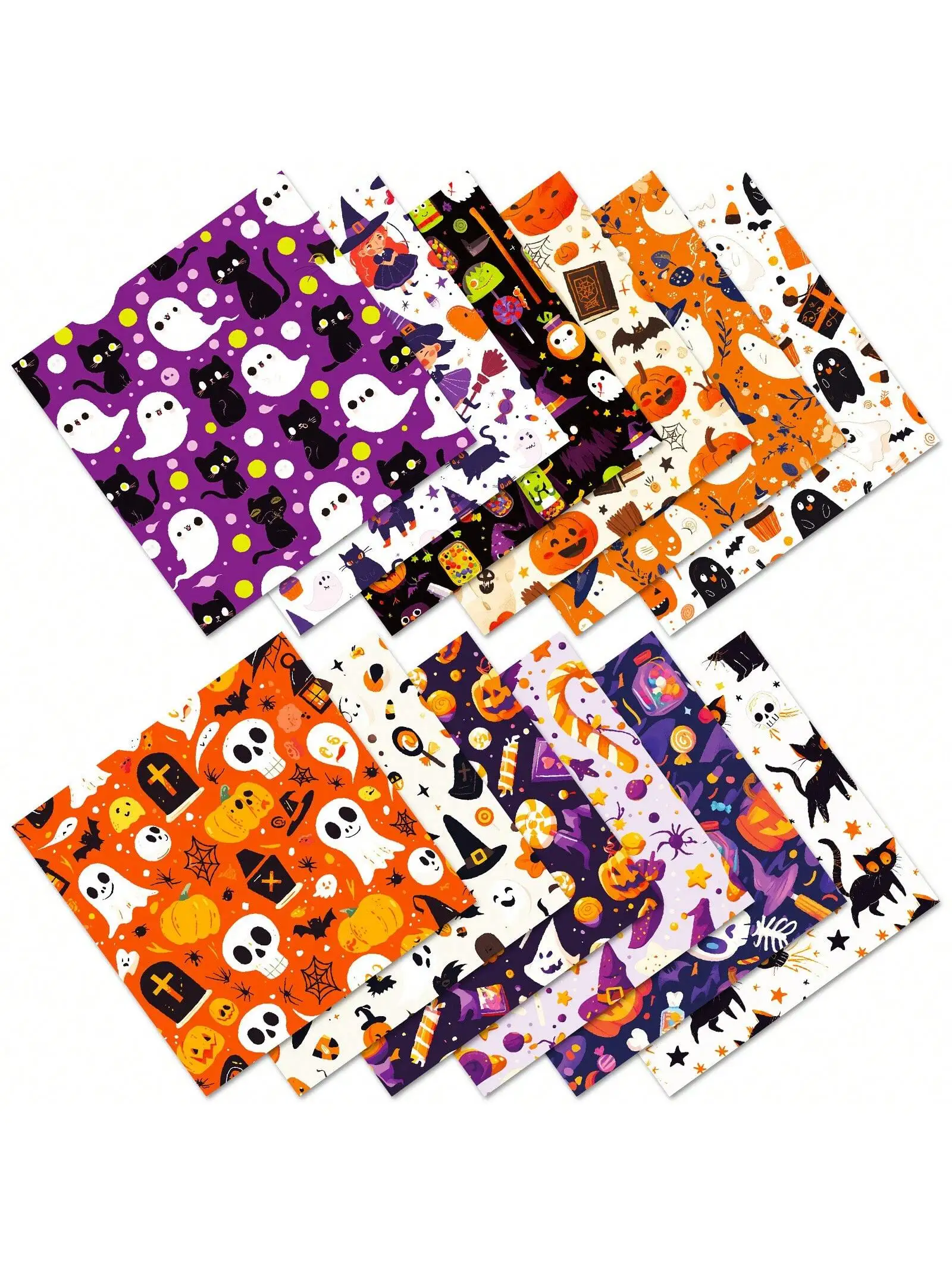 12sheets Writable Watercolor Halloween Scrapbook Paper Pads,Perfect for Arts Crafts,Journal Supplies,Arts Crafts,Scrapbooking