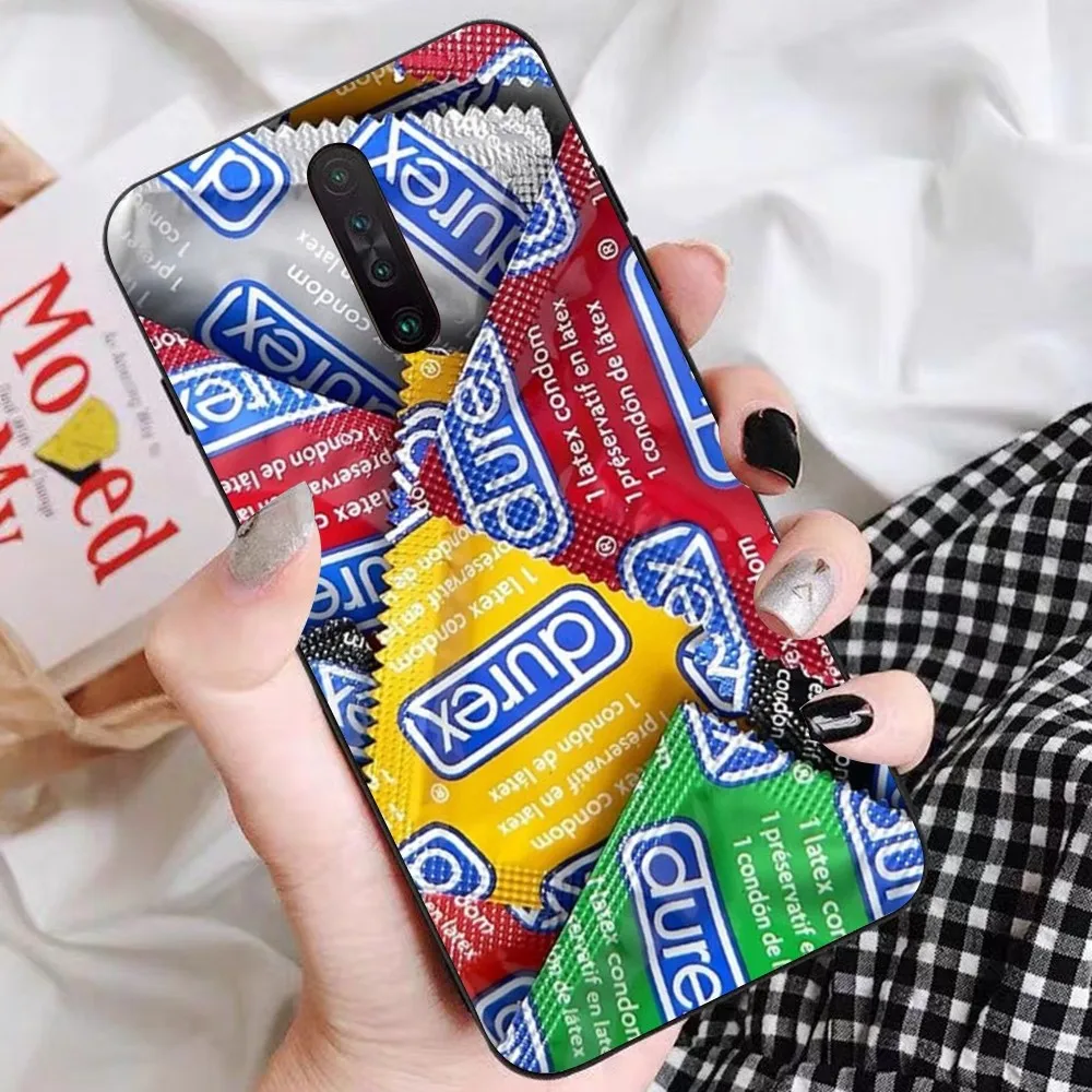 Sexy Condom Brand D-Durex Phone Case For Redmi 5 6 7 8 9 10 Plus Pro 6 7 8 9 A GO K20 K30 K40 Pro Plus F3 Fundas