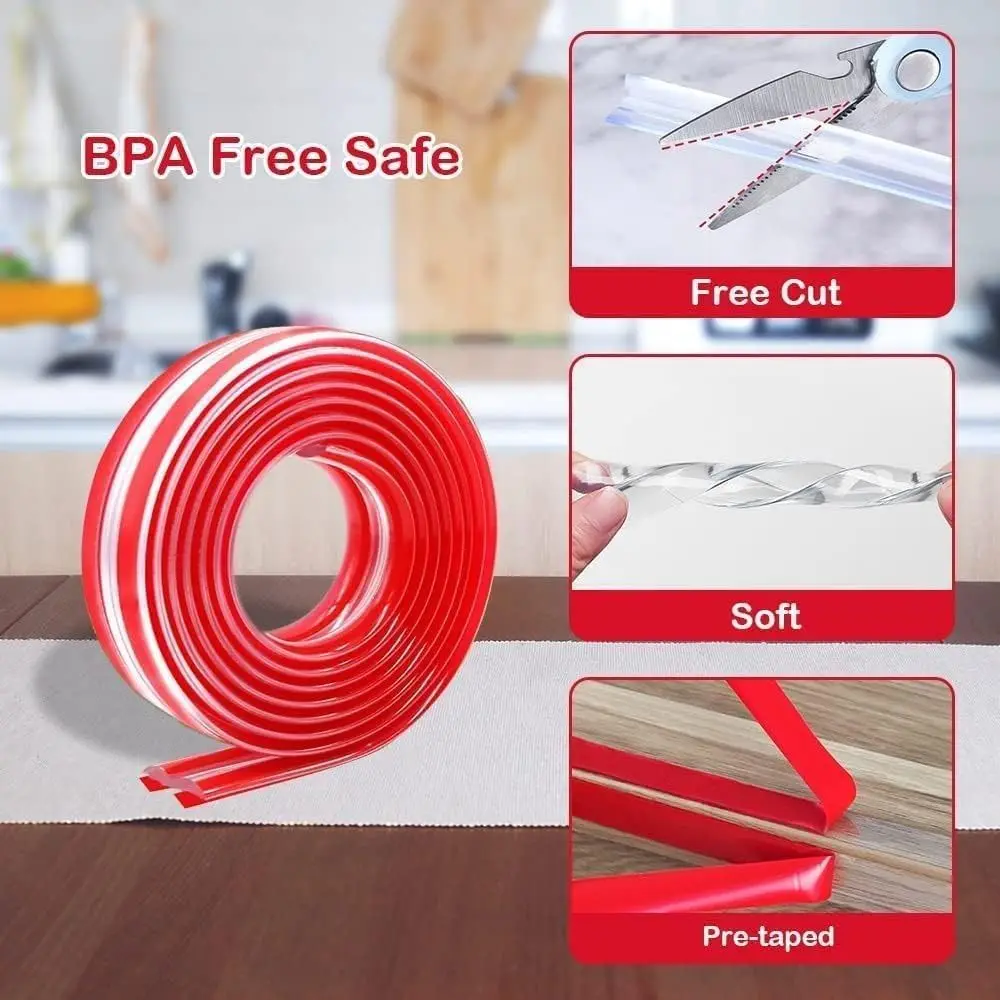 Self Adhesive Baby Proofing Transparent Sharp Corner Furniture Bumper Soft Household Table Edge Protector Kids Safety
