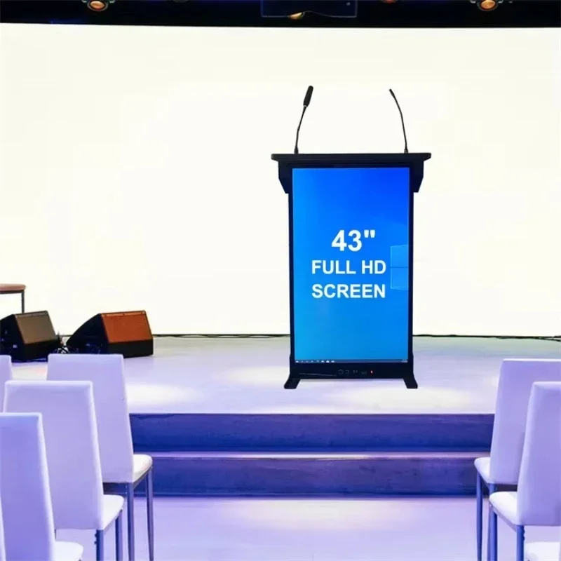 Smart classroom digital podium, 43-inch front screen modern presentation podium electronic