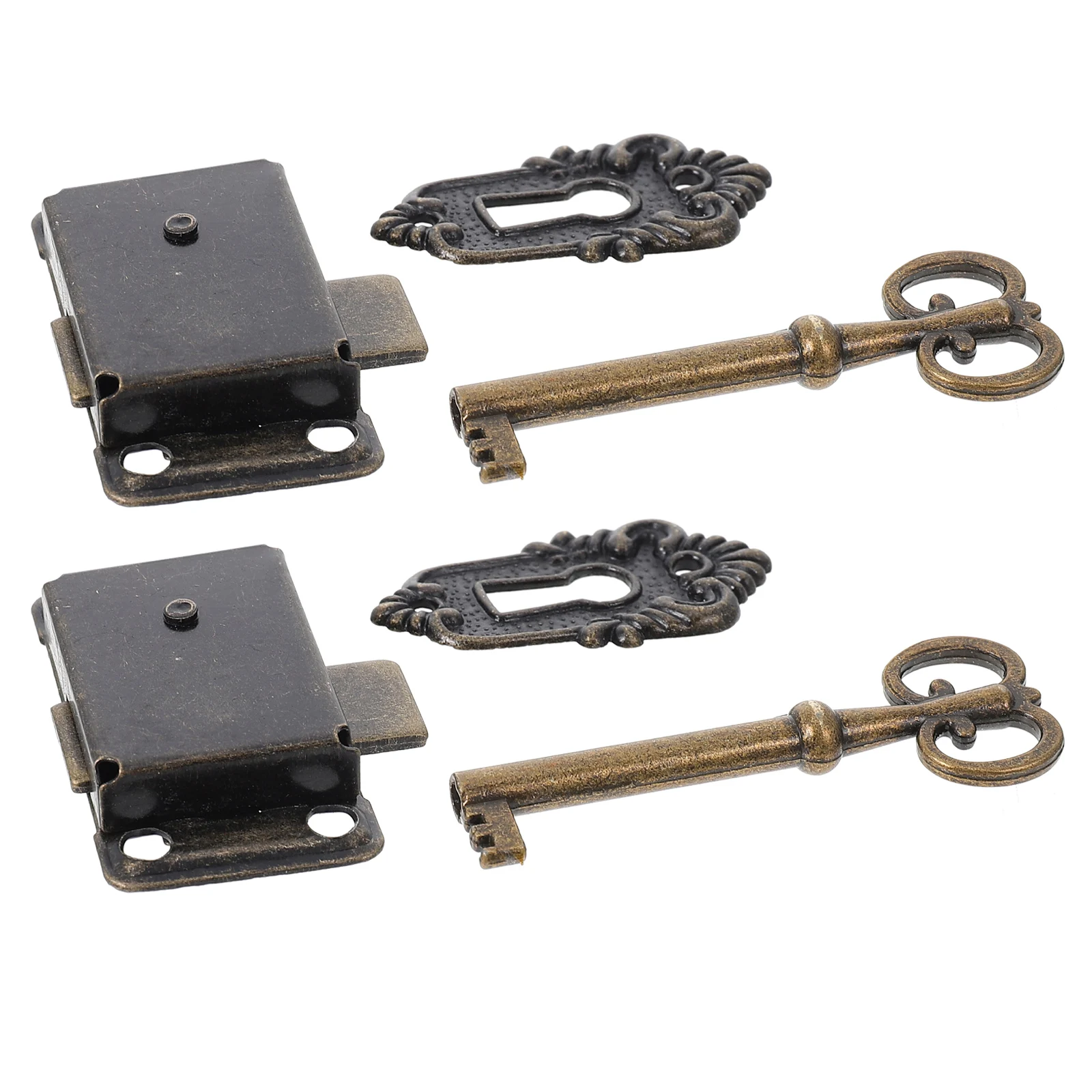 

2pcs Cabinet Retro Metal niture Locks Decorative Cupboard Locks For Vintage Wooden Jewelry Boxes Hardware Replacement
