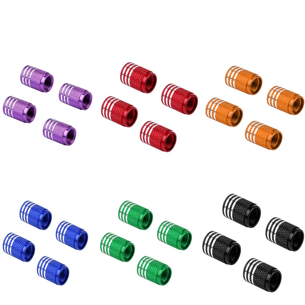 

4PCS Bike Valve Caps Aluminum Alloy Schrader Valve Caps Motorcycles Trucks Cars Bikes Tire Valve Stem Covers Bicycle Accessories