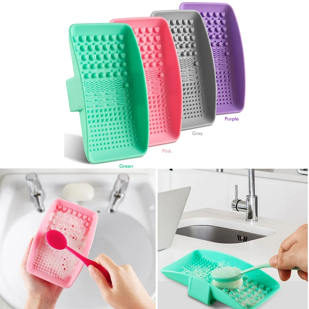 Gemischte Farbe Handheld Silikon Pinsel Wäscher Pinsel Reinigung Palette Zu Reinigen Mixer Pinsel Einfacher Pinsel Reinigung Palette Werkzeug