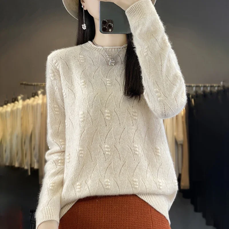 autumn winter woman's sweater fashion hollow female pullover long sleeve Half Turtleneck 100% Woollro4 ej